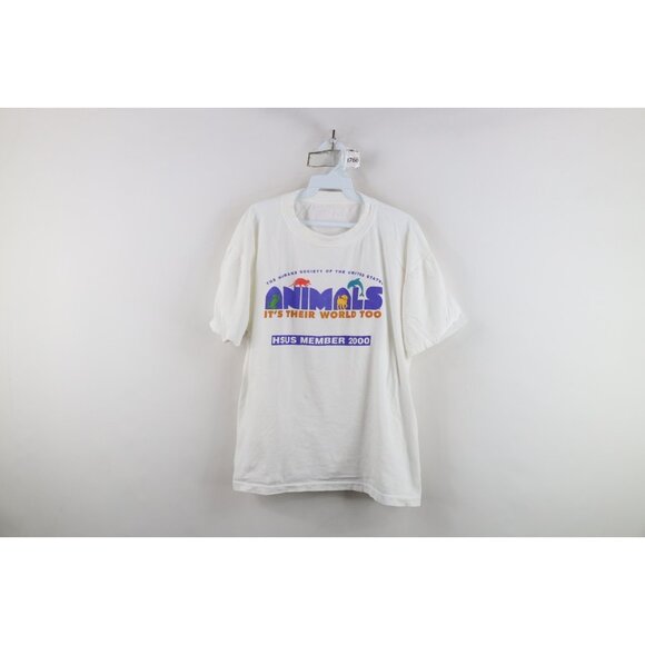 Vtg Y2K 2000 Womens Large The Humane Society of the United States HSUS T-Shirt - Picture 1 of 11